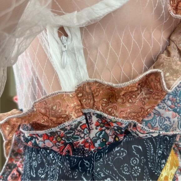 NWOT La Pateau Long Sleeve Ruffle and Lace Dress Size Small Multi Color - Picture 9 of 12